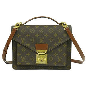 Louis Vuitton LV Monceau Monogram 2Way Shoulder Bag Canvas Leather Brown